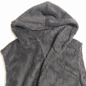 NIB - Solid black hooded women's vest